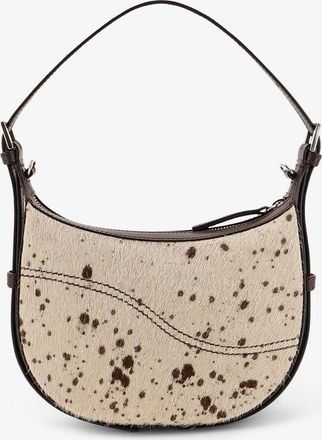 ATP Atelier Womens Shoulder Bag Silea Pony Skin Beige Leather