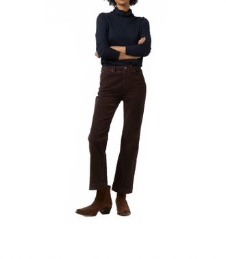 Ann Mashburn Kendall Flare 5-Pocket Jean In Coffee Stretch Cord