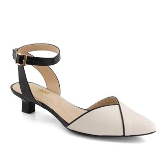 Andrea Womens Low Heel Ankle Strap Pumps
