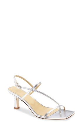 Aeyde Elise Slingback Sandal in Laminated Silver at Nordstrom, Size 10Us
