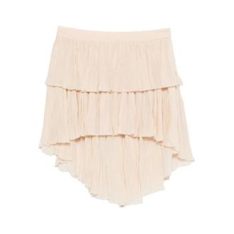 Blumarine Short Skirts, female, Beige, Size: 2XS Tiered Ruffled Skirt