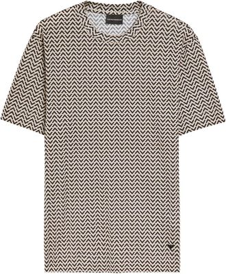 Emporio Armani Patterned Jersey T-shirt - Black - XL