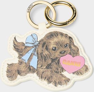 Ganni Womens Adorable puppy charm keychain