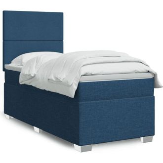 vidaXL Vidaxl - Cama Box Spring Con Colch&oacute;n Tela Azul 80x200 Cm