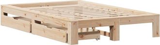vidaXL Bed Frame without Mattress 135x190 cm Double Solid Wood Pine Vidaxl
