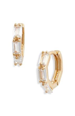 CHILD OF WILD Maeve Cubic Zirconia Huggie Hoop Earrings in Gold at Nordstrom