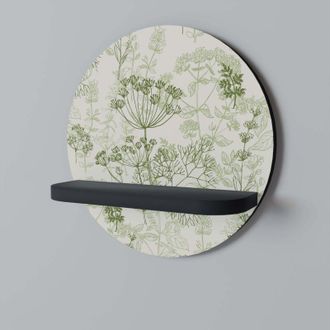 OEM Baldaqu&iacute;n De Hinojo Estante Redondo Negro