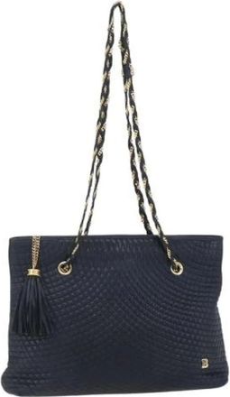 Bally Pre-owned Shoulder Bags, female, Blue, Size: ONE SIZE Pre-owned Leather Shoulder Bag