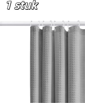 OEM 1 Pieza, Cortina De Ducha, Gruesa, Jacquard, No Requiere Taladrar, Forro Impermeable, Cortina De Ducha Para Ba&ntilde;o, 200 X 180 Cm, Gris Plateado