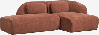 Sklum Sof&aacute; Modular Chaise Longue Derecho De 2 Piezas Con Div&aacute;n Izquierdo En Chenilla Coquette Sklum
