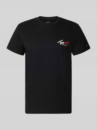 Tommy Jeans Slim Fit T-Shirt aus reiner Baumwolle in Black, Gr&ouml;&szlig;e XXL