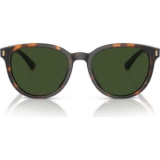 Brooks Brothers 55mm Round Sunglasses in Warm Tort Bio /Dark Green at Nordstrom