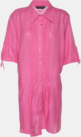 Marina Rinaldi Marina Sport By Marina Rinaldi Linen Pintuck Mini Dress