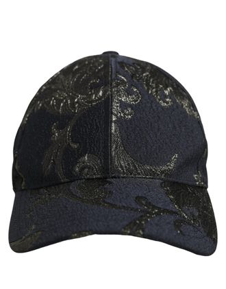 Dolce & Gabbana HAT10053 Floral Barocco Cotton Baseball Cap - Black