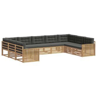 vidaXL Set Di Divani Da Esterno 9 Pz Bianco E Antracite Vidaxl