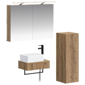 vidaXL Juego De Muebles De Ba&ntilde;o 4 Uds. Roble Artisan Vidaxl