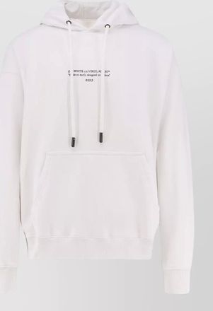 Off-white cotton logo print hoodie