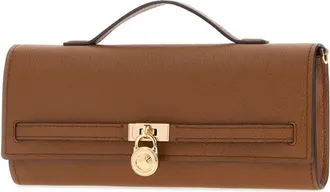 Michael Kors Womens Brown Leather Medium Hamilton Moderne Handbag Luggage Borse A Mano Bag