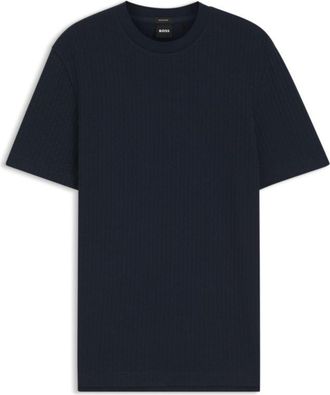 BOSS Jacquard-pattern T-shirt in cotton