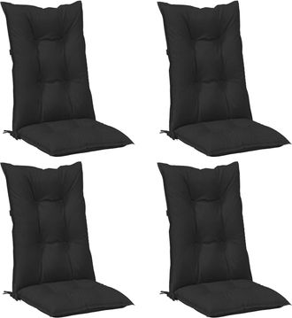 vidaXL Juego De Cojines Para Silla De Respaldo Alto 4 Uds. Poli&eacute;ster Vidaxl