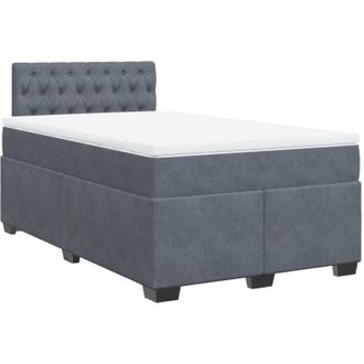vidaXL Cama Box Spring Con Colch&oacute;n Terciopelo Gris Oscuro 120x190 Cm Vidaxl
