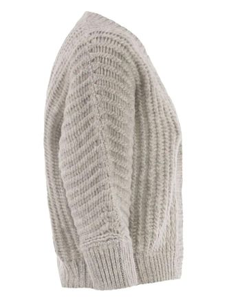 PESERICO V-neck cardigan - women - Wool/Modacrylic/Alpaca/Virgin Wool/Silk - 42 - Grey