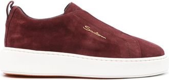 Santoni suede slip-on sneakers - women - Suede - 36 - Red