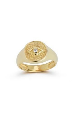 Sphera Milano Evil Eye Signet Ring in Gold at Nordstrom Rack, Size 8
