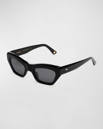 KIMEZE Concept 3 Black Acetate Cat-Eye Sunglasses
