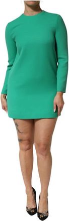 Dolce & Gabbana Groene Lange Mouw Mini Jurk - Dames - Korte kleedjes - Groen - S - Kleedjes