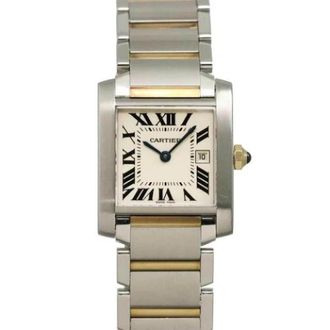Cartier Pre-owned Tank Francaise Horloge - Dames - Pre-owned - Beige - Maat: ONE Size