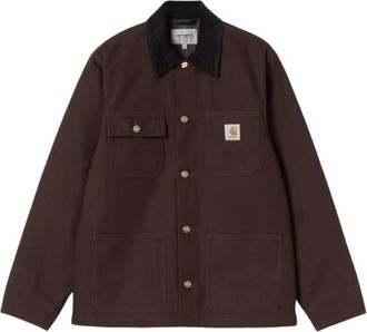 Carhartt Work in Progress Sturdy Dark Brown Jacket With Black Collar