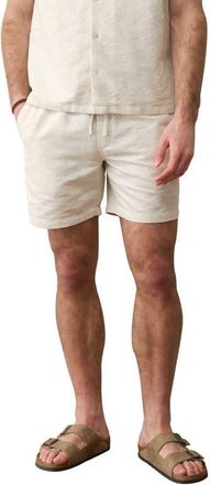 Marine Layer 6-Inch Saturday Cotton & Linen Blend Beach Shorts in Natural/Tan at Nordstrom, Size Xx-Large