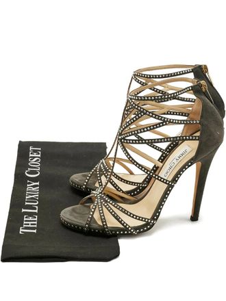 Jimmy Choo London Thistle crystal-embellished sandals - Green