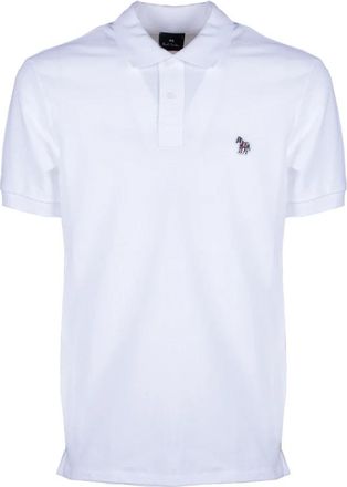 Paul Smith Cotton Zebra Polo Shirt - Heren - Polos - Wit - 2XL - Katoen - Tops