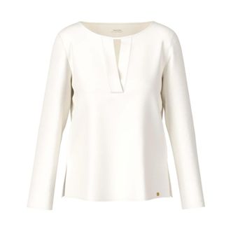 Marc Cain Zijden Blouse Shirt - Dames - Blouses & Shirts - Wit - Maat: 3XL Zijde