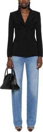 Elisabetta Franchi Sky Blue Straight Mid Rise Jeans