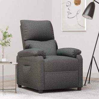 vidaXL Sill&oacute;n Reclinable De Tela Gris Oscuro Vidaxl