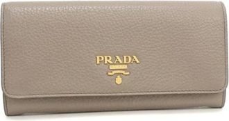 Prada Pre-owned Vintage Long Wallet - Dames - Vintage Accessoires - Grijs - ONE Size - Leer - Vintage