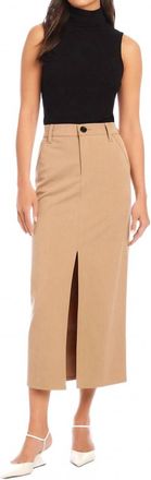 Fifteen Twenty Claire Saddle Stitch Skirt In Camel