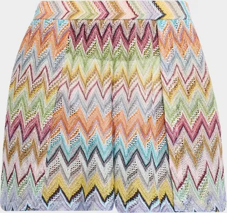 Missoni Zig-Zag Lame Shorts Coverup