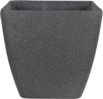 Beliani Beliani - Plant Pot Grey Stone Mixture Flower Pot Square Outdoor Indoor 49 x 49 cm Zeli