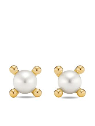 David Yurman 18kt geelgouden Petite Modern Renaissance stud oorbellen met parel (5,5 mm)