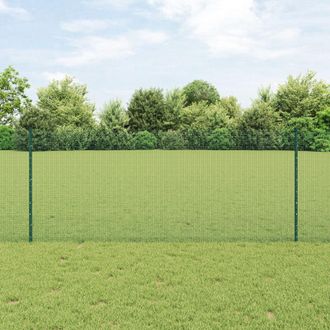 Berkfield Home Welded Wire Fence with 11 U Posts Green 1x25 m Steel