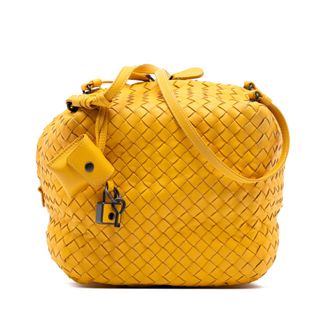 Bottega Veneta Tweedehands Nappa Intrecciato Cube Schoudertas