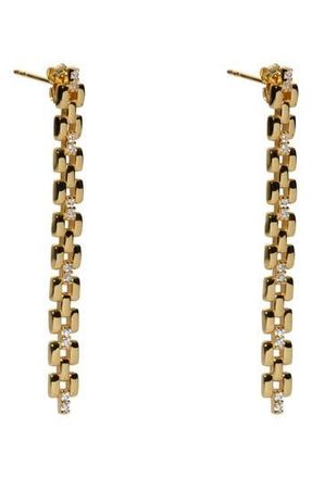 Argento Vivo Panthera Cubic Zirconia Linear Earrings in Gold at Nordstrom Rack