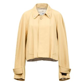 Maison Margiela Jassen, Dames, Geel, S, Logo Sportsjacket