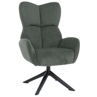 Hhg [nunca Usado] Sill&oacute;n De Sal&oacute;n Hhg-533, Sill&oacute;n De C&oacute;ctel/tapizado/relax, Sill&oacute;n De Sal&oacute;n, Giratorio, Metal, Cord&oacute;n (320 G/m&sup2;), Verde