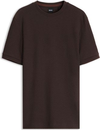 BOSS Cotton T-shirt with geometric texture