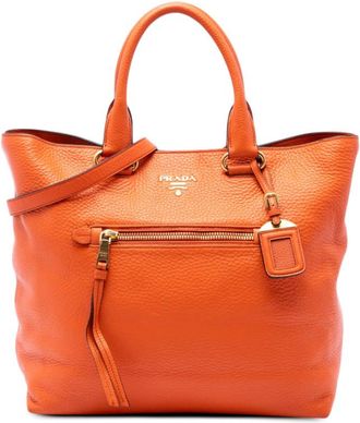 Prada Pre-owned Prada Vitello Daino Front Pocket Open Convertible Tote Ladies LRKZFB1RM8L8EPVK